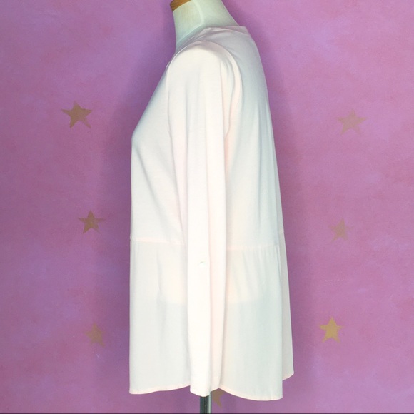 J. Jill Pink Button Tab Sleeve Round Neck Tunic XS - Picture 5 of 9